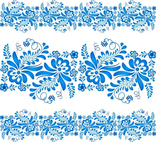 elegant blue floral pattern background vector