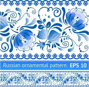 elegant blue floral pattern background vector