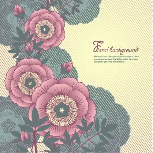 elegant floral background 01 vector