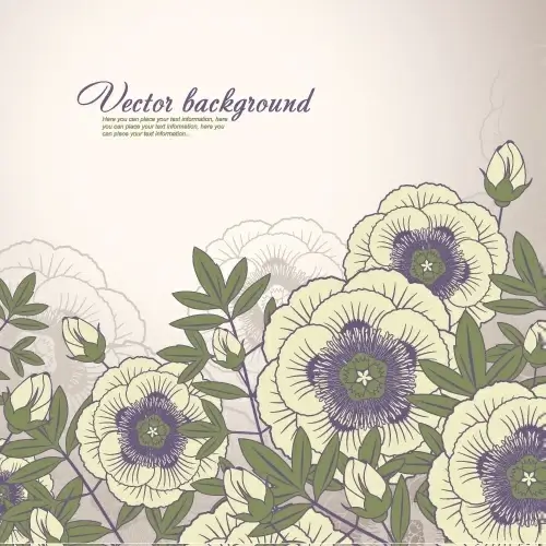 floral background colored classic decor flat handdrawn