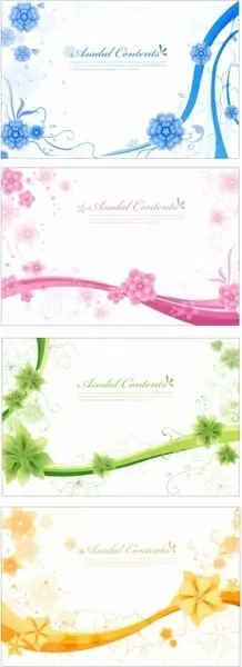 floral background templates bright colored modern design