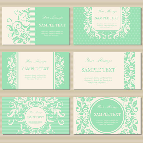elegant floral cards vectors graphic
