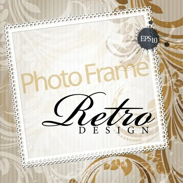 decorative photo frame background elegant retro design