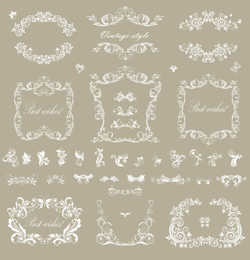 elegant floral frame with ornament elements vector