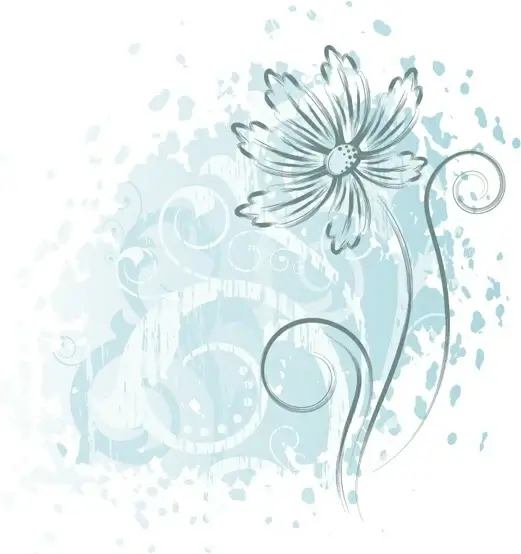 Elegant hand-painted flowers vector