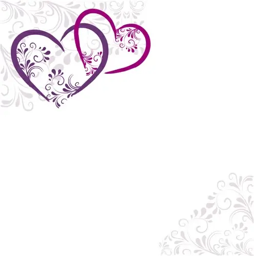 elegant heart with floral background vector