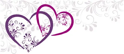 elegant heart with floral background vector