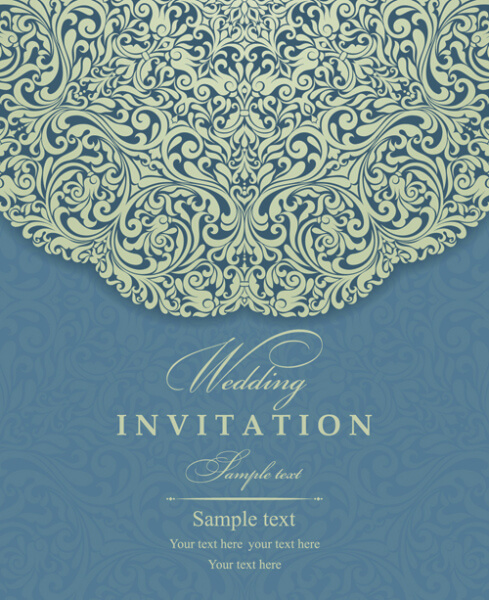 elegant invitations vintage style design vector