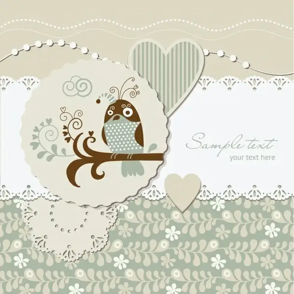 romance card template classical paper cut shapes