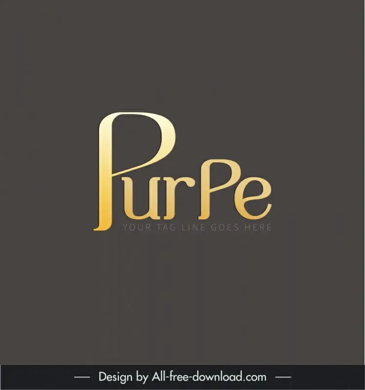 elegant purpe gold logotype flat elegant simple texts decor