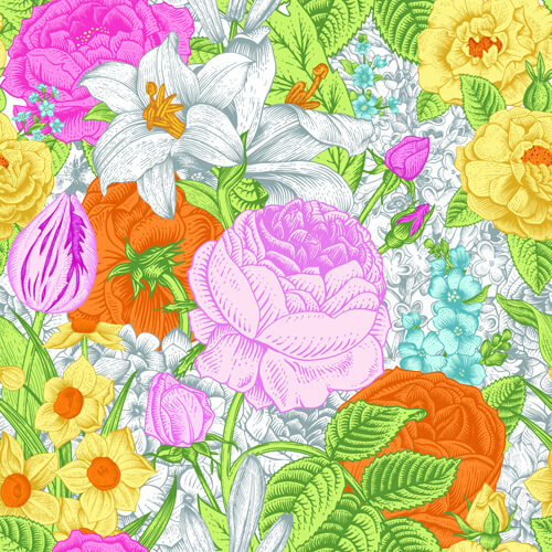 elegant retro floral vector seamless pattern