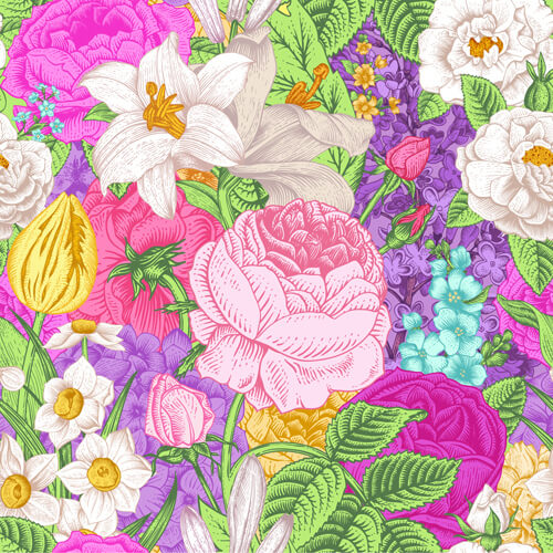 elegant retro floral vector seamless pattern 