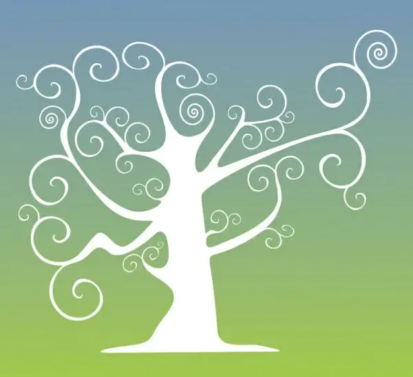elegant tree branch silhouette vector