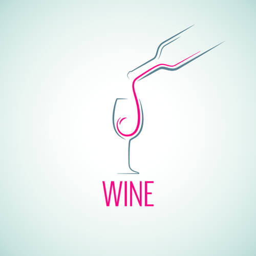 elegant wine logo design graphic vector