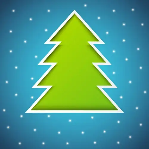 elements of abstract christmas tree vector