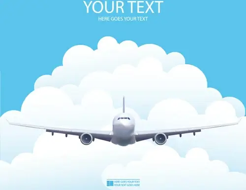 elements of airlines background design vector
