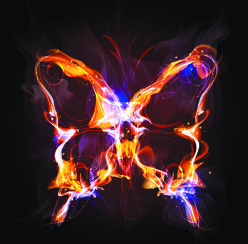 elements of fiery objects vector