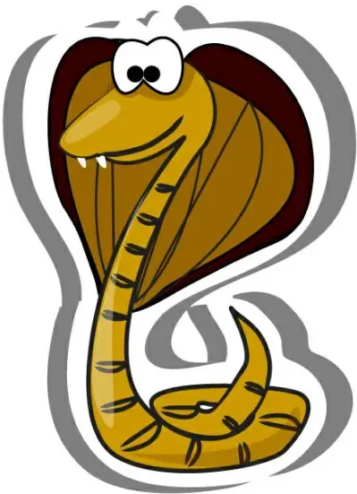 elements of funny cartoon cobra vector