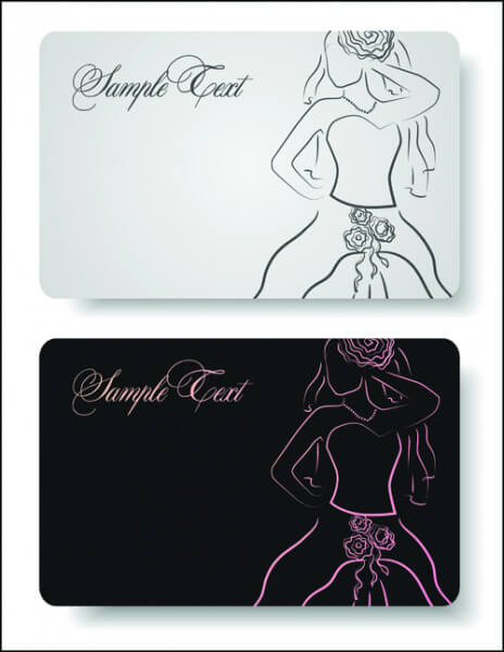 elements of hand drawn visiting card vector