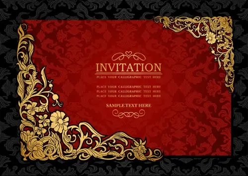 elements of luxury invitation background vector