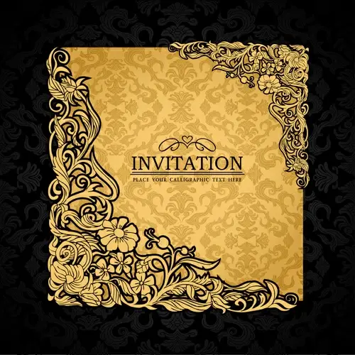 elements of luxury invitation background vector