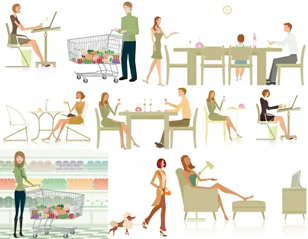 elements of modern white collar work and life vector