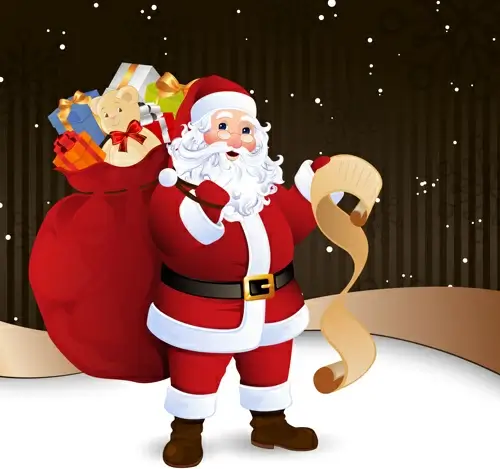 elements of santa claus design vector graphics