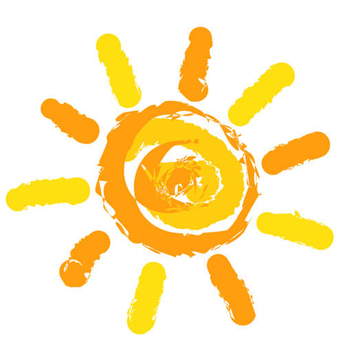 elements of summer sun vector art