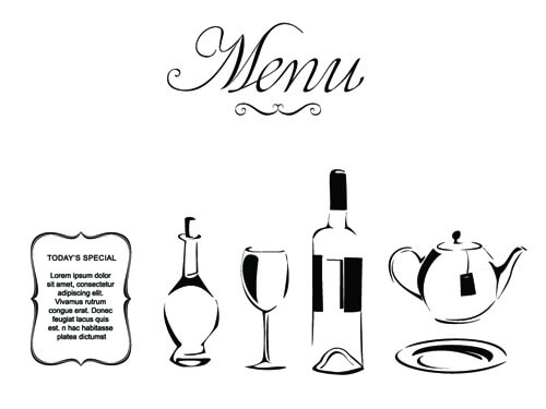 elements of vintage menu cover design vector