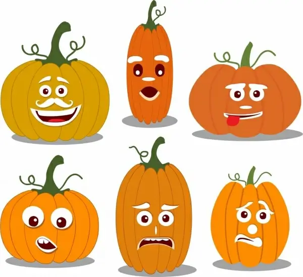 emoticon collection pumpkin icons decor