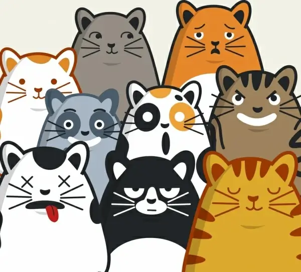 emotional background funny cat icons decor