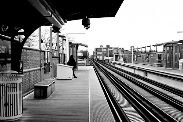 empty train station in black 038 white