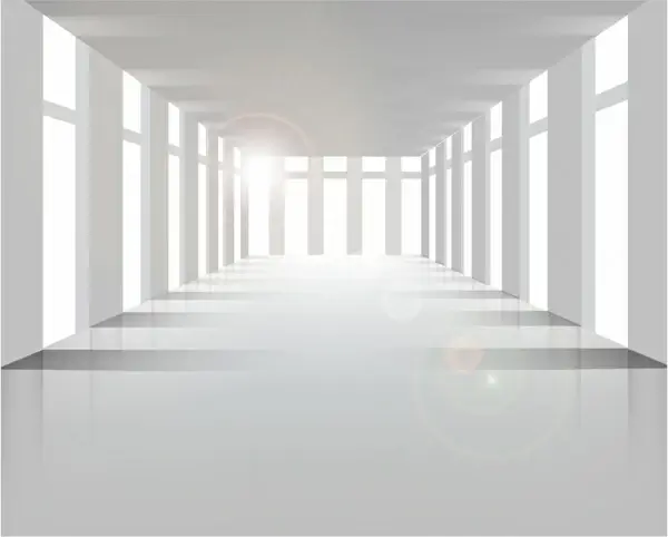 Empty white hall