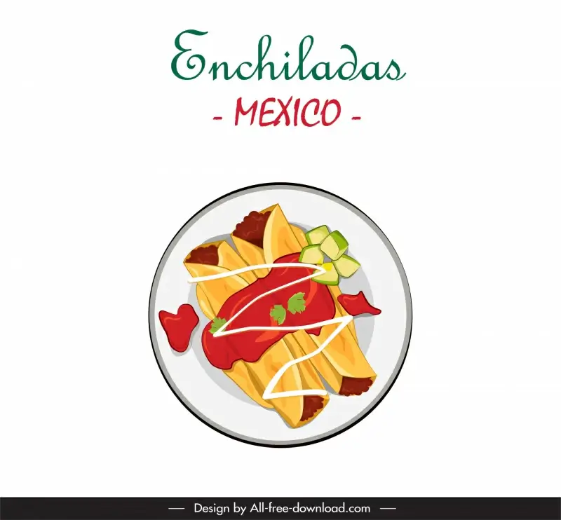 enchiladas mexico food banner template classical flat design 