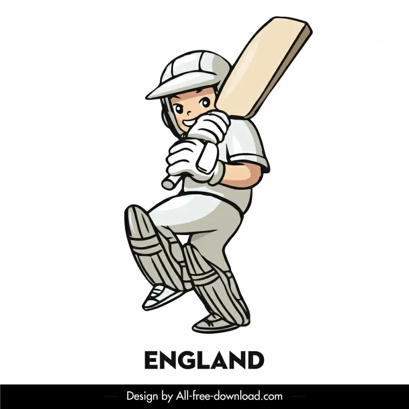 england cricket team icon dynamic cartoon design 