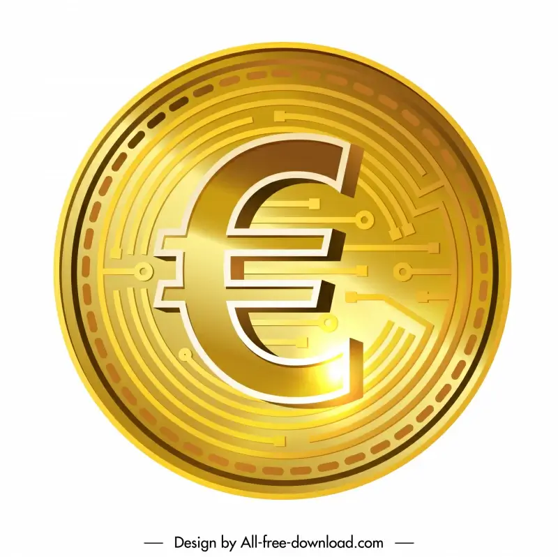 enjin digital coin sign icon shiny golden circle design 