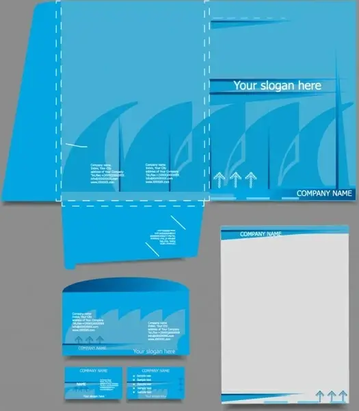 enterprise vi template vector business cards letterhead paper mold