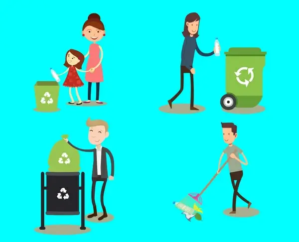 environment protection poster with good habits illustration