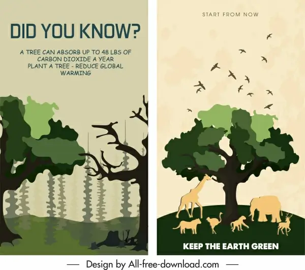 environmental banner templates classic flat sketch