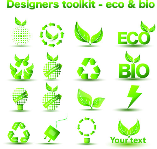 environmental protection and eco elements icons vector
