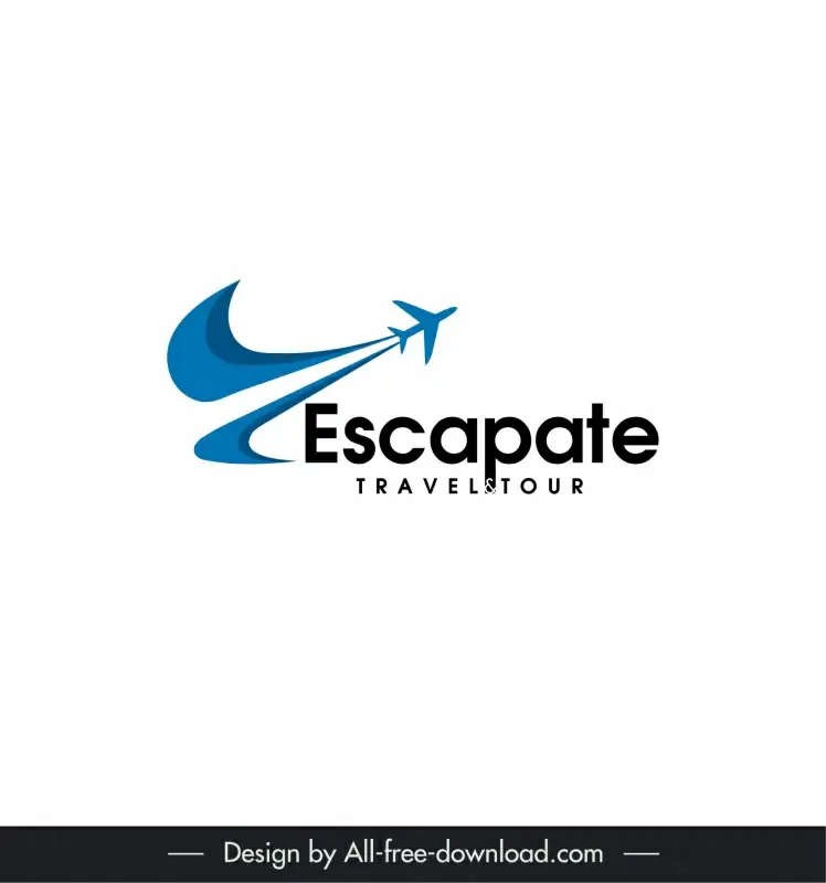 escapate travel and tour company logo dynamic soaring airplane design 