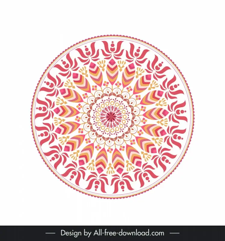 ethnic ornamental mandala sign icon symmetrical illusion circle shape