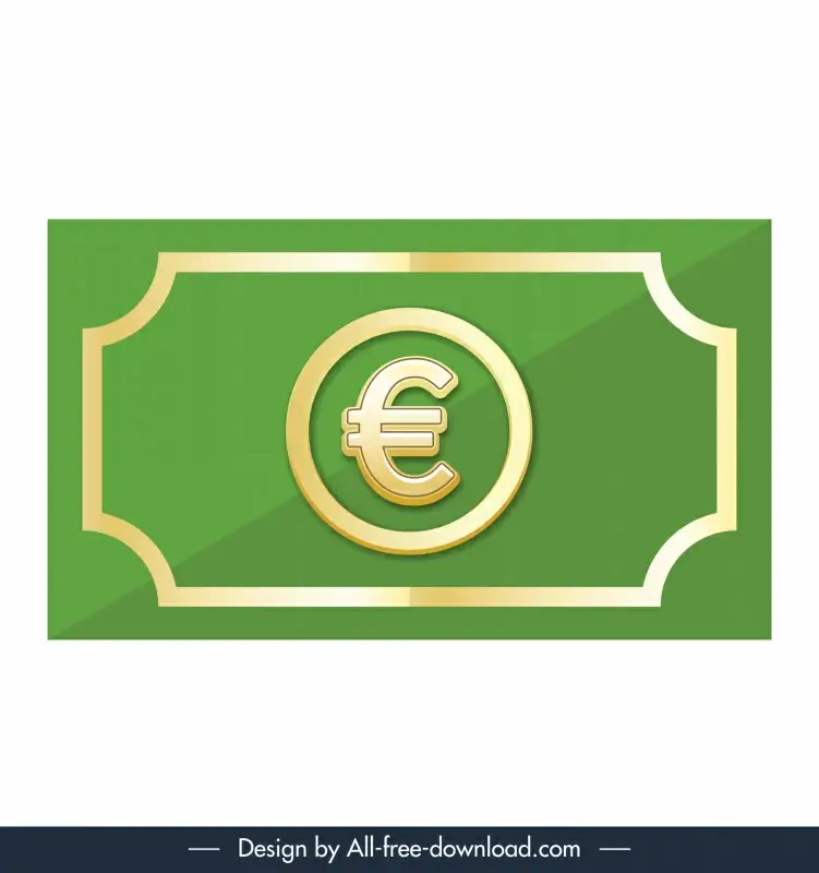 euro cash icon shiny flat sketch