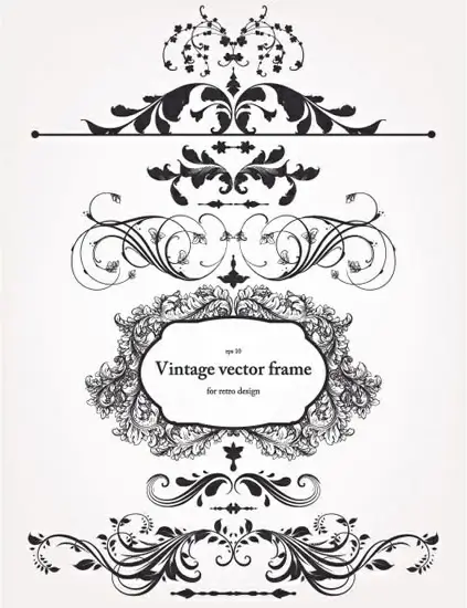 frame decorative elements elegant classic european symmetric design