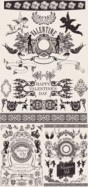 european gorgeous valentine day theme classic lace pattern vector