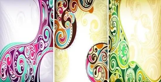 abstract pattern templates colorful classic doodle curves decor
