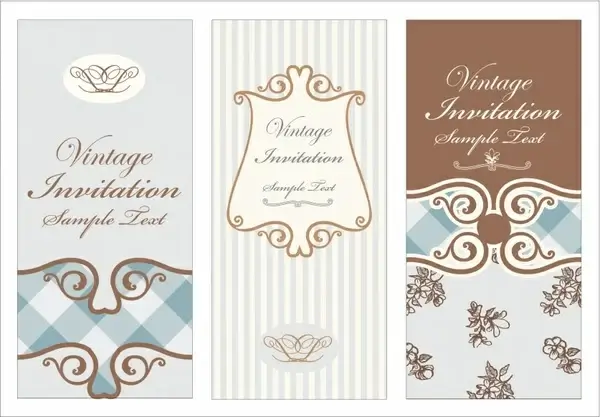 wedding card templates elegant decor vintage design