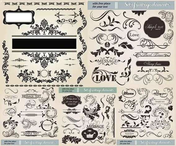 european pattern vector