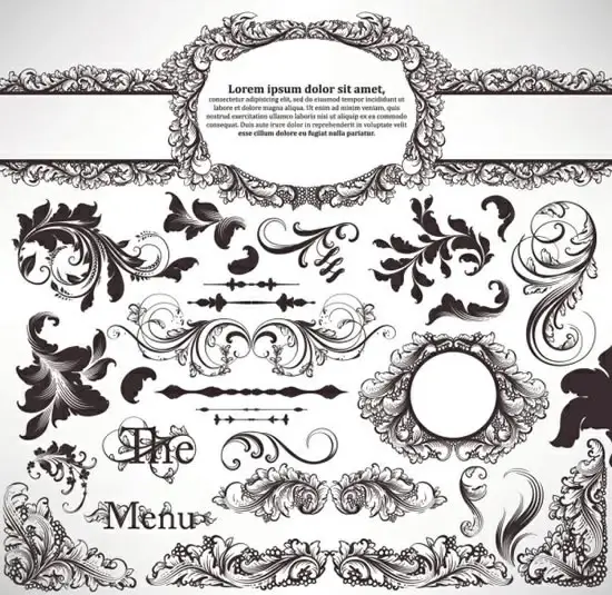 decorative elements collection elegant vintage european curves shapes