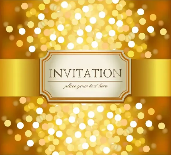 invitation card background shiny luxury golden bokeh light effect